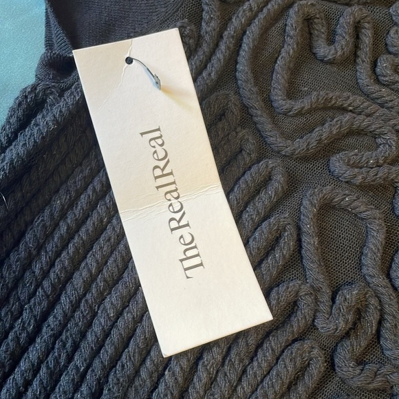 Mod Patterned Dress Carven Knee Small Black Rope Shift Mini Real Real Little LBD - Picture 15 of 16